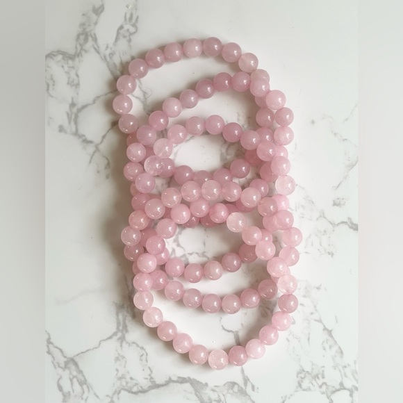 Rose Quartz crystal stretch bracelet - Picture 3 of 3